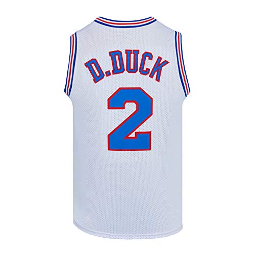 Jugend Basketball Jersey #2 D Duck Moive Space Jam Jersey Sport Shirts für Kinder - Wei� - Groß von CNALLAR