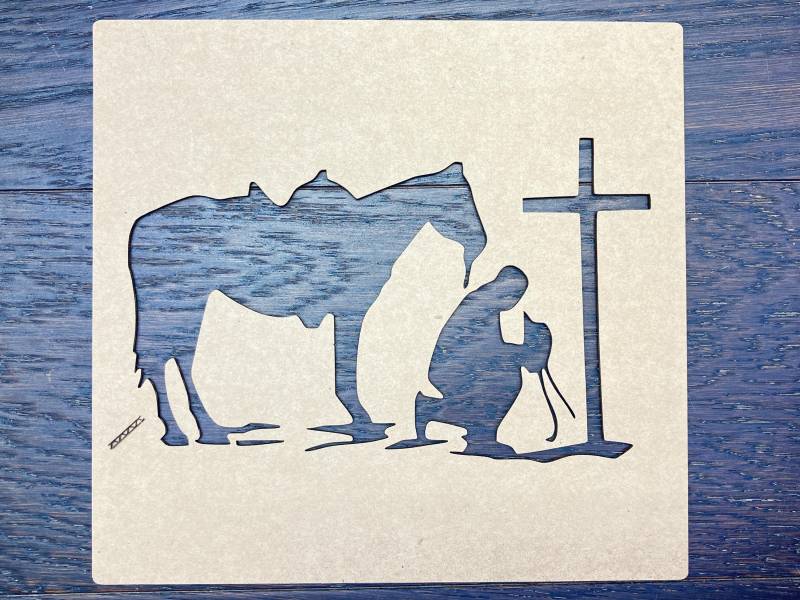 Cowboy Pferd Kreuz Schablone/1/16 "' Kartonschablone Cowboy Pferd Kreuz Schablone/1/16 "' Kartonschablone von CNCAUTOMATIC