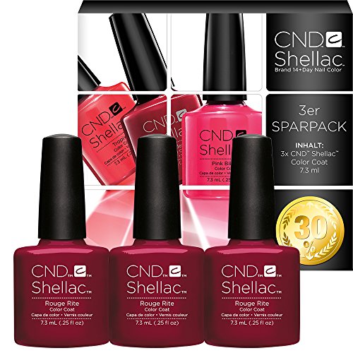 CND SHELLAC UV Nail Polish Rouge Rite 7.3 ml Pack of 3 - 30% OFF, 22 ml von CND