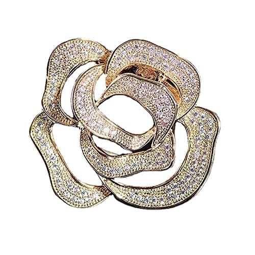 CNDBAHHE Schalring, Schalclip, Schalringe Seidenschalschnalle Rose Dual-Use-Brosche Weiblich for Frauen(Gold) von CNDBAHHE