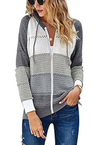 CNFUFEN Pullover Damen Oversized Hoodie Pullover Damen Winter Longpullover Für Damen Pretty Pullover Damen Langoversize Hoodie Damen dunkelgrau X-Large von CNFUFEN