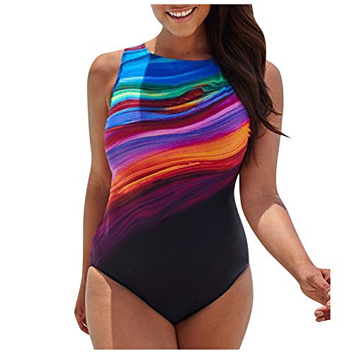 Badeanzug Damen Sport Push up Bademode Einteiler Schwimmanzug Farbverlauf Figurformend Bauchweg Bikini Große Größe Strandmode Shape Effekt Rückenfrei Monokini Einteiler Swimsuit (Multicolor #4, XXXXL) Badeanzug Damen Sport Push up Bademode Einteiler Schwimmanzug Farbverlauf Figurformend Bauchweg Bikini Große Größe Strandmode Shape Effekt Rückenfrei Monokini Einteiler Swimsuit (Multicolor #4, XXXXL) von CNNBYYDS