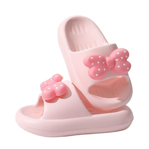 Badelatschen Kinder mit Schleife Badeschlappen Mädchen Jungen Flache Sommer Badeschlappen Original Slippers Wolke Hausschuhe Dusch Badeschuhe Strand Pantoletten Leicht Rutschfeste Kindersandalen von CNNBYYDS