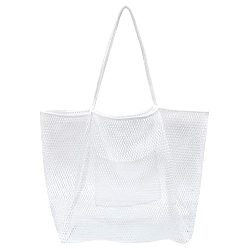 CNNBYYDS Badetasche Mesh Strandtasche XXl Familie Damen Groß Strandtasche Faltbar Große Wasserdicht Badetaschen Schwimmbad Tasche Einkaufstasche Shopping Bag Strand Tasche Beach Tote Bag von CNNBYYDS