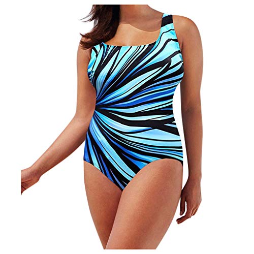 CNNBYYDS Badeanzug Damen Große Größe Sport Bademode Bauchweg Figurformend Einteiliger Badeanzüge Sexy Crossback Push Up Monokini Strandmode Sommer Swimsuit mit Shaping Effekt (Multicolor#3, XL) von CNNBYYDS