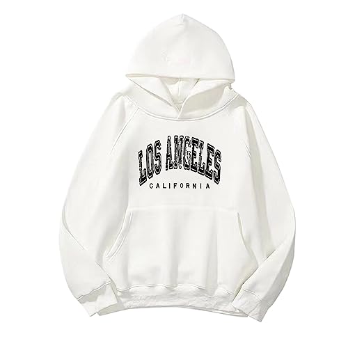 CNNBYYDS Hoodie Damen Los Angeles Kapuzenpullover Teenager Mädchen Vintage Pullover mit Kapuze California Sweatshirt Oversized Sweatshirt mit Kapuze Aesthetic Pullover Hoodie Pulli Y2k Streetwear von CNNBYYDS