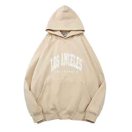 CNNBYYDS Hoodie Damen Los Angeles Kapuzenpullover Teenager Mädchen Vintage Pullover mit Kapuze California Sweatshirt Oversized Sweatshirt mit Kapuze Aesthetic Pullover Hoodie Pulli Y2k Streetwear von CNNBYYDS