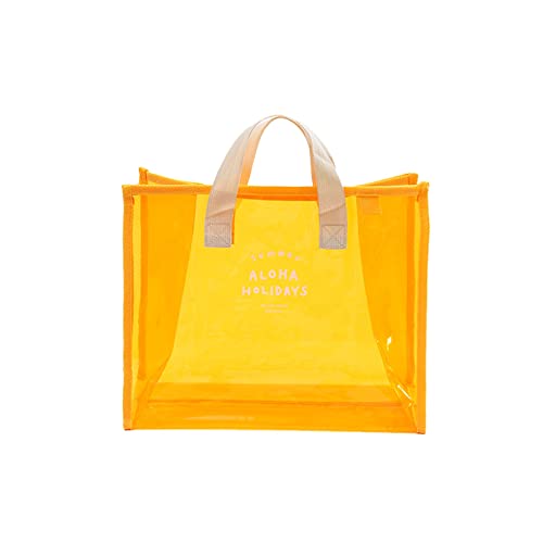 CNNBYYDS Transparente Strandtasche Wasserdichte Tasche Damen Groß Shopper mit griff Handtasche Schillernd Umhängetasche Strandtasche XXL Familie Reisetasche Badetasche Beach Bag Einkaufstaschen (A) von CNNBYYDS