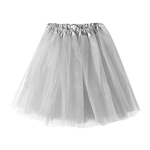 Faschingskostüme Damen Tüllrock Retro 80er Tütü Rock Minirock Petticoat Tanzkleid Dehnbaren Tutu Rock Erwachsene Ballettrock Tüllrock für Party Ballett Tanzen Karneval Kostüm von CNNBYYDS