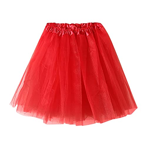 Faschingskostüme Damen Tüllrock Retro 80er Tütü Rock Minirock Petticoat Tanzkleid Dehnbaren Tutu Rock Erwachsene Ballettrock Tüllrock für Party Ballett Tanzen Karneval Kostüm von CNNBYYDS