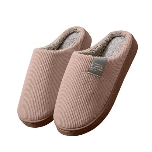 Hausschuhe Damen Winter Plüsch Pantoffeln Herren Warm Gefüttert Filzpantoffeln aus Memory-Baumwolle Weich Flauschige Hauspantoffeln Frauen Bequeme Slippers Unisex Hausschlappen mit rutschfeste Sohle von CNNBYYDS