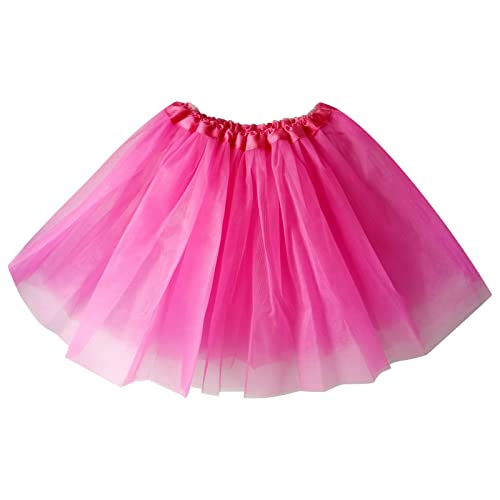 Tüllrock Damen Tütü Klassisch Elastisch 3-Lagig Tutu Tüllrock Schwarz Weiß Rosa 80er Tütü Rock Damen Kurz Schick Minirock Ballett Petticoat Party Festival Rave Outfit Abend Erwachsene Weihnachten von CNNBYYDS