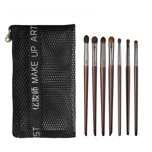 Make-up-Pinsel-Set, Tierhaar, Lidschatten-Pinsel, Foundation-Pinsel, Smudge-Pinsel, Anfänger, tragbare Beauty-Werkzeuge (7 Stück + Tasche) von CNNONE