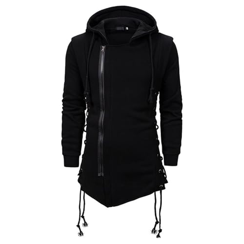 CNSTORE Herrenmode Hoodie Side Schnür Fleece Gothic Hoodies Sweatshirt von CNSTORE