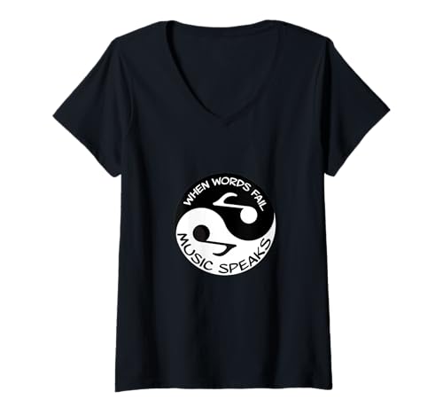 Damen Wenn Worte versagen, spricht Musik T-Shirt mit V-Ausschnitt Damen Wenn Worte versagen, spricht Musik T-Shirt mit V-Ausschnitt von CNT T