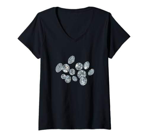 Damen Diamant-Grafik T-Shirt mit V-Ausschnitt Damen Diamant-Grafik T-Shirt mit V-Ausschnitt von CNT