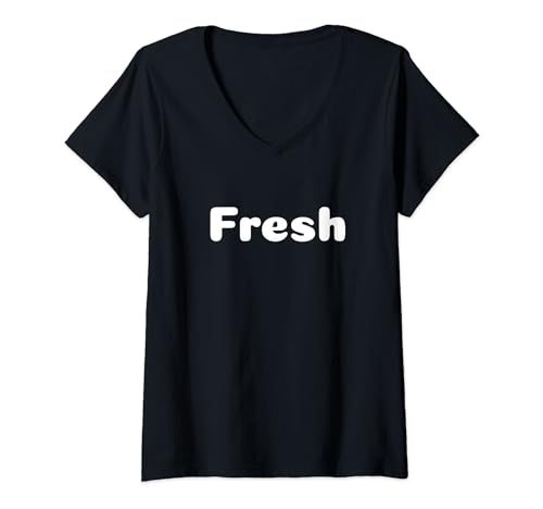 Damen Frischer Slogan T-Shirt mit V-Ausschnitt von CNT