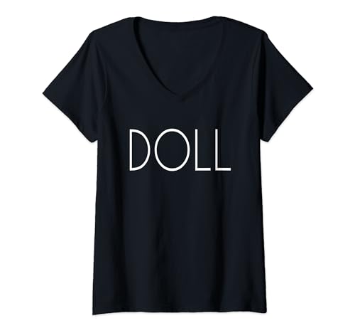 Damen Puppen-Slogan T-Shirt mit V-Ausschnitt von CNT