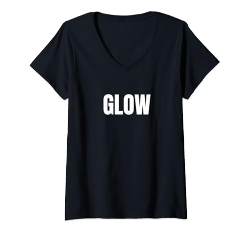 Damen Slogan Glow T-Shirt mit V-Ausschnitt von CNT