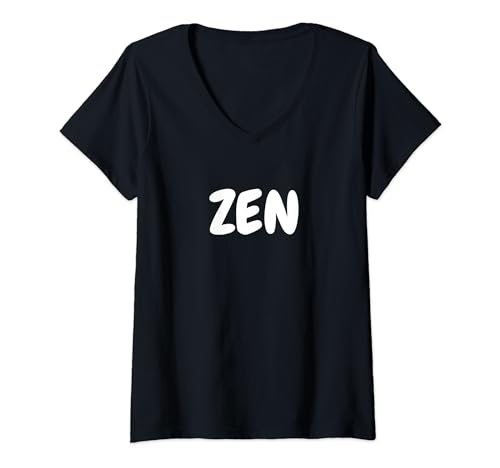 Damen Zen-Slogan T-Shirt mit V-Ausschnitt von CNT