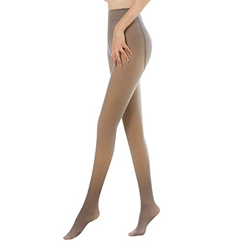 CNTSFS Thermostrumpfhosen für damen Gefütterte Strumpfhose Winter Gefälschte Durchscheinend Dicke Pantyhose Warmer Leggings(Kaffee Durchsichtig 220g) von CNTSFS