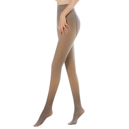 CNTSFS Thermostrumpfhosen für damen Gefütterte Strumpfhose Winter Gefälschte Durchscheinend Dicke Pantyhose Warmer Leggings(Kaffee Durchsichtig 320g) von CNTSFS