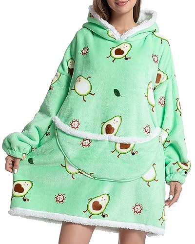 CNTSFS Übergroße Hoodie Sweatshirt Decke Sweatshirt super weiche gemütliche warme komfortable Riesen-Hoodie Geeignet Kapuzenpullover für Erwachsene Männer Frauen(Avocado) von CNTSFS