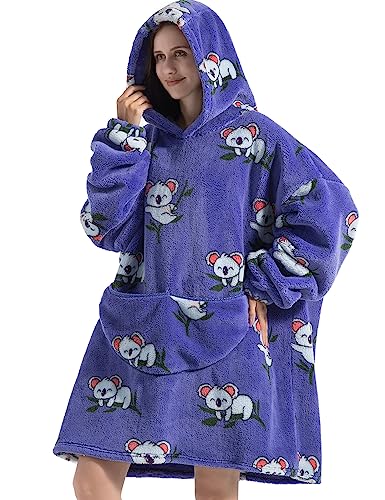 CNTSFS Übergroße Hoodie Sweatshirt mit Taschen und Kapuze Oversized Blanket Hoodie Kapuzenpullover TV Decke Herren Damen Koala von CNTSFS