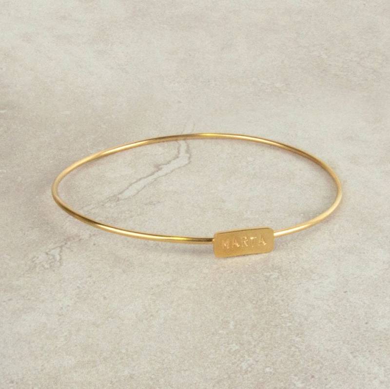 Handgefertigtes Sterling Silber Benutzerdefinierte Name Armreif Armband - Personalisierte Mama Geschenk von CNXjewels