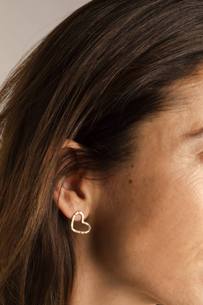 Herz Ohrstecker Gold Vermeil Sterling Silber von CNXjewels