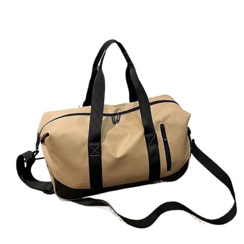 1 stücke Solide PU Zipper Große Reisetasche Weiche Persönlichkeit Elegante Im Freien Frauen Schulter Taschen(Khaki) von CNYUON