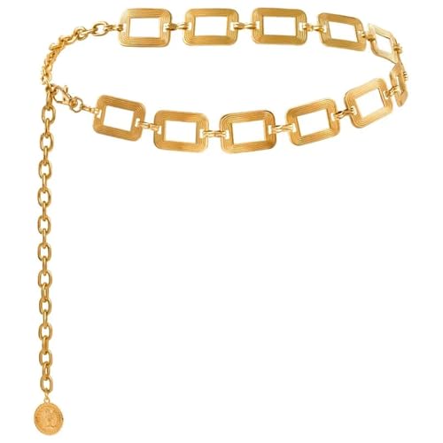 2 PCS Metall Taille Ketten for Frauen Elegante Körper Ketten Einstellbare Metall Taille Kette(Gold A) von CNYUON