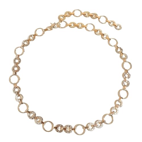 2 Pcs frauen Taille Ketten Kleine Metall Gürtel for Kleid Dekorative Kette Gürtel(Gold) von CNYUON
