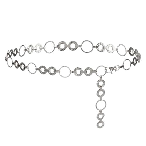 2 Pcs frauen Taille Ketten Kleine Metall Gürtel for Kleid Dekorative Kette Gürtel(Silver) von CNYUON
