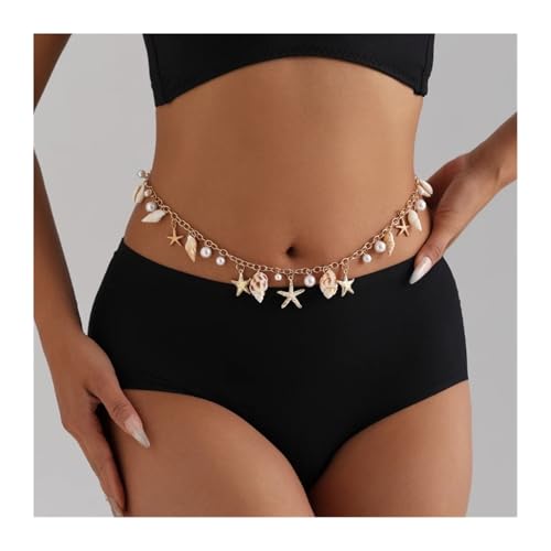 2 Stück Muschel-Taillengliederketten for Frauen, Kunstperlen-Taillenketten, kreative Körperkette for Bikini-Schmuck 2 Stück Muschel-Taillengliederketten for Frauen, Kunstperlen-Taillenketten, kreative Körperkette for Bikini-Schmuck von CNYUON