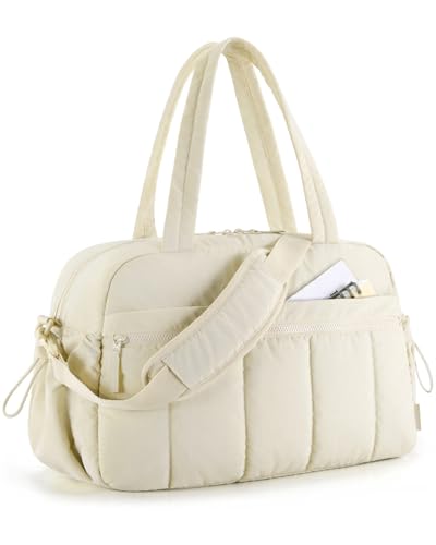 2 Stück Reise-Seesack, Sporttasche for Damen mit Nasstasche, Handgepäck, Flughafen-Kabinentasche(Beige) von CNYUON