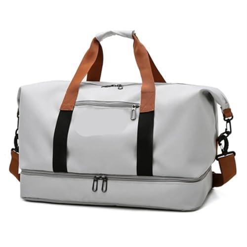 2 Stück Tasche Damen Herren Sport Reise Wochenende Umhängetasche Trockener und Nasser Stil Duffle Bag Handgepäck(Gray) von CNYUON