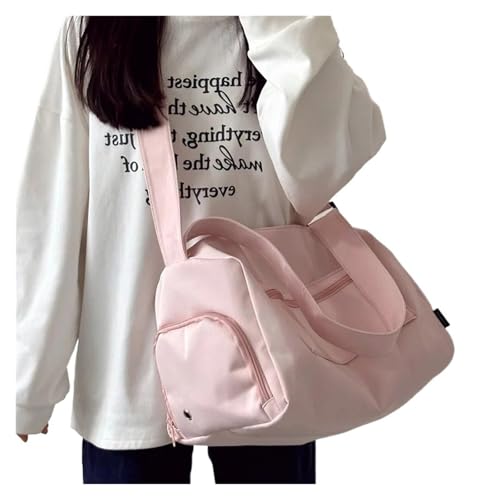 2 stücke Große Umhängetasche Reise Tragetaschen for Frauen Leinwand Schulter Messenger Tasche Sport Yoga Schulranzen Frau Handtasche(Pink) von CNYUON