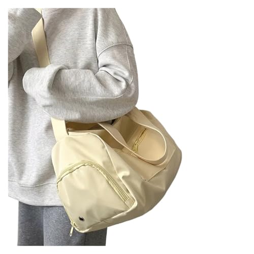 2 stücke Große Umhängetasche Reise Tragetaschen for Frauen Leinwand Schulter Messenger Tasche Sport Yoga Schulranzen Frau Handtasche(Yellow) von CNYUON