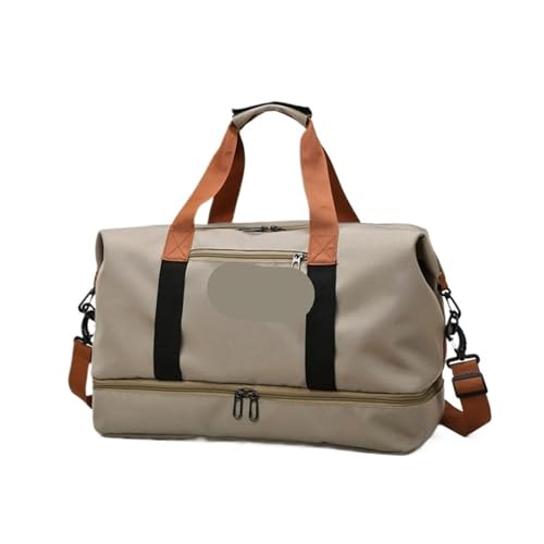 2 stücke Reisetaschen for Frauen Große Kapazität Sport Schulter Handtaschen Wochenende Weibliche Messenger Tote Trockenen Und Nass(Khaki) von CNYUON