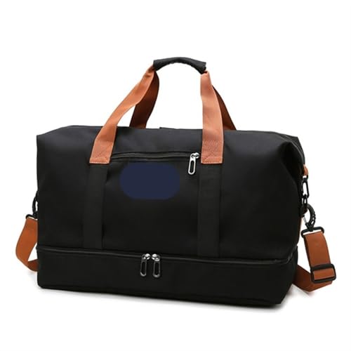 2 stücke Reisetaschen for Frauen Große Kapazität männer Sport Tasche Wochenende Sac Voyage Weibliche Messenger Tasche Trocken Und nass(Black) von CNYUON