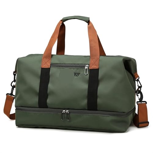 2 stücke Reisetaschen for Frauen Große Kapazität männer Sport Tasche Wochenende Sac Voyage Weibliche Messenger Tasche Trocken Und nass(Green) von CNYUON