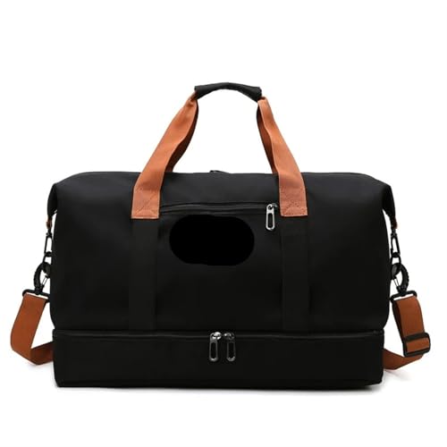 2 stücke Reisetaschen for Frauen Große Kapazität männer Sport Tasche wasserdichte Wochenende Sac Voyage Weibliche Messenger Tasche Trocken und Nass(Black) von CNYUON