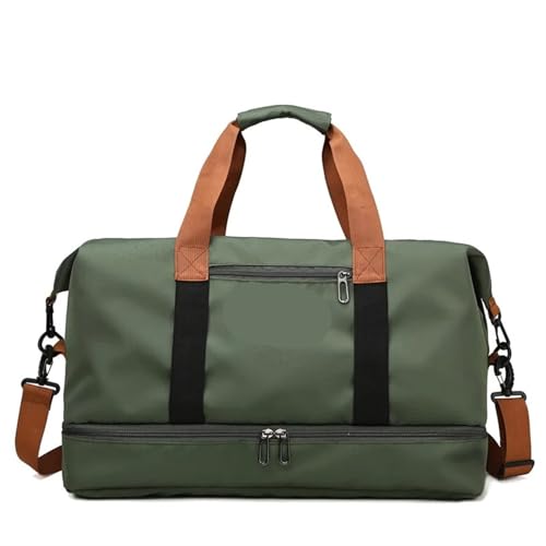 2 stücke Reisetaschen for Frauen Große Kapazität männer Sport Tasche wasserdichte Wochenende Sac Voyage Weibliche Messenger Tasche Trocken und Nass(Green) von CNYUON