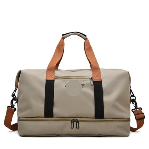 2 stücke Reisetaschen for Frauen Große Kapazität männer Sport Tasche wasserdichte Wochenende Sac Voyage Weibliche Messenger Tasche Trocken und Nass(Khaki) von CNYUON