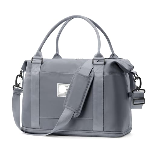 2PCS Große Kapazität Frauen Tragbare Reisetasche Fitness Kurze Business Reise Gepäck Kann Set Zugstange for Lagerung(Dark Gray) von CNYUON