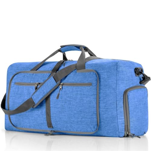 2PCS Große Kapazität Reise Seesack 85L Schulter Sporttasche Frauen Oxford Faltbare Große Reisetasche Männer Fitness Gepäck Tasche(Blue) von CNYUON