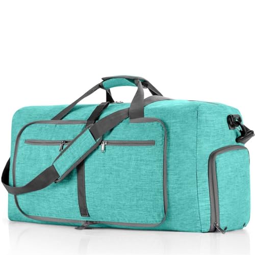 2PCS Große Kapazität Reise Seesack 85L Schulter Sporttasche Frauen Oxford Faltbare Große Reisetasche Männer Fitness Gepäck Tasche(Green) von CNYUON