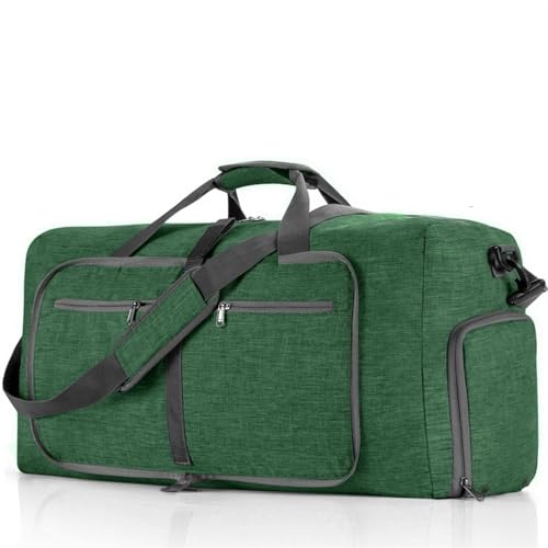 2PCS Große Kapazität Reise Seesack 85L Schulter Sporttasche Frauen Oxford Faltbare Große Reisetasche Männer Fitness Gepäck Tasche(Green B) von CNYUON