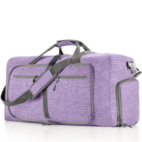 2PCS Große Kapazität Reise Seesack 85L Schulter Sporttasche Frauen Oxford Faltbare Große Reisetasche Männer Fitness Gepäck Tasche(Purple) von CNYUON
